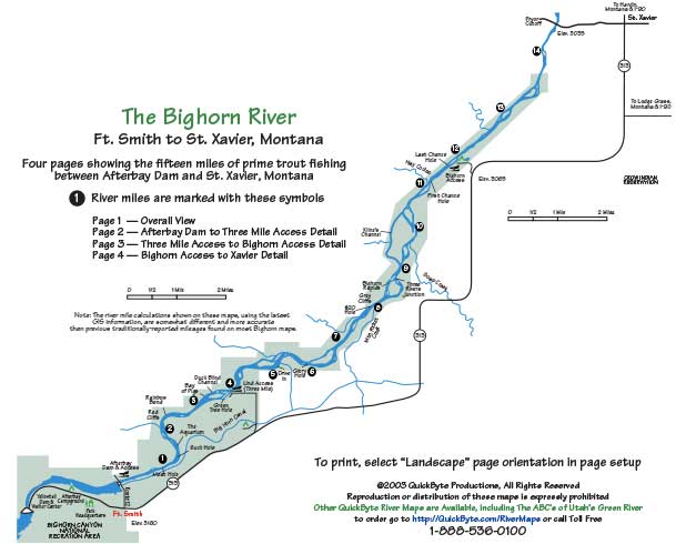 Bighorn River Maps - Cottonwood Camp on the Bighorn